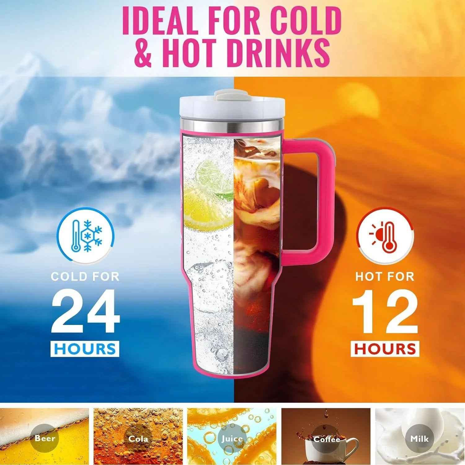 40oz Insulated Tumbler – Leak-Proof, Durable & Travel-Ready - Travel VS